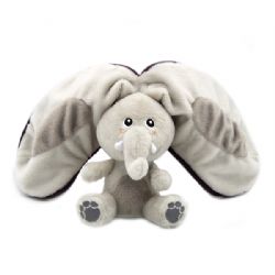 PELUCHE FLIPETZ - VELVET L'ÉLÉPHANT - AUBERGINE 2 EN 1